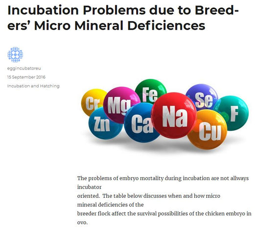 Egg Incubation Success = Nutrition Of The Parents